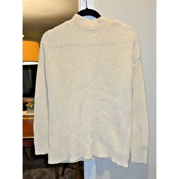 Madewell Textural-Stitch Chunky Knit V-Neck Cardigan Sweater Medium Button Up - Picture 2 of 11